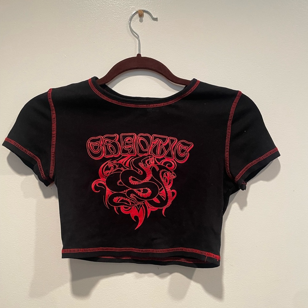 H&M black snake crop top